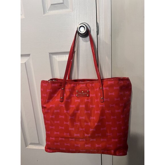 Kate Spade New York Bow Shoppe Red and Pink Harmony Baby Bag - Picture 2 of 16